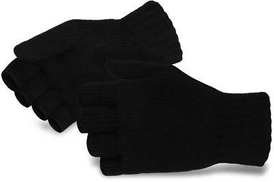 STORFISK FISHING & MORE Strick-Handschuhe fingerlos, ohne Finger mit weichem Fleece-Innenfutter