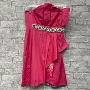 Lilly Pulitzer strapless dress pink white beads and rhinestones women’s size 6 - Picture 1 of 9