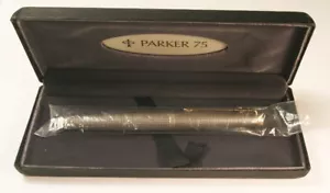 Parker 75 Sterlingsilber Füllfederhalter 14K Gold Neu im Karton # 66 flaches Top - Bild 1 von 9