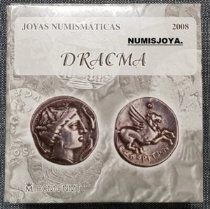 ESCASA MONEDA DE 10 EUROS año 2008. Joyas Numismáticas Dracma Hispano-Griega. - Picture 1 of 5