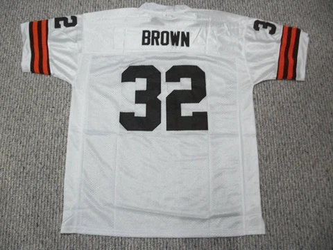 JIM BROWN Unsigned Custom Cleveland White Sewn Football Jersey Sizes S-3XL Cover