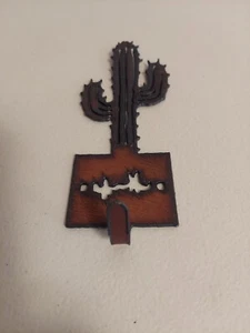 Small Rustic Cactus Key Rack Holder 1 Hook - Picture 1 of 1