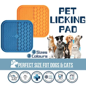 Silicone Dog Pet Lick Mat Pad Boredom Buster Slow Feeder Bath Grooming Helper AU - Picture 1 of 20