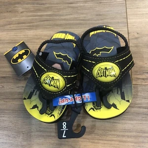 Batman Toddler Boys Flip Flop Light Up Sling Strap Size Medium 7-8 - Picture 1 of 5