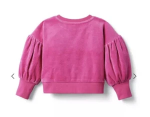 Janie and Jack Velour Pink Soft Long Sleeve Sweater Puff Sweatshirt Sz 16 - Picture 1 of 7