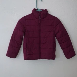 The Children’s Place Maroon Puffer Jacker Girls Small 5/6 - Picture 1 of 7