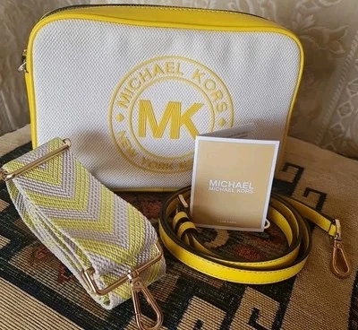 michael kors  YELLOW  SIGNATURE FULTON SPORT  crossbody bag   - Image 1 of 4