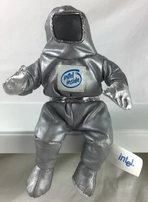 1997 Intel Inside Spaceman Astronaut SILVER The Bunny People 8" Plush Promo Doll - Image 1 of 4