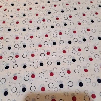 Marcus Brothers Faye Burgos Cotton Fabric 50" X 44" Polka Dots  On Beige Quiltin - Image 1 of 4