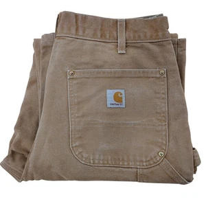 Carhartt Men's B01 Brown Canvas Double Knee Work Pants 33x32 Loose Original Fit - Picture 1 of 13