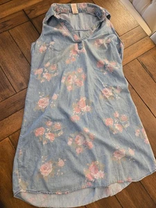 Faded Glory ärmelloses Kleid Größe Large (12-14) blau Blumenmuster - Bild 1 von 4