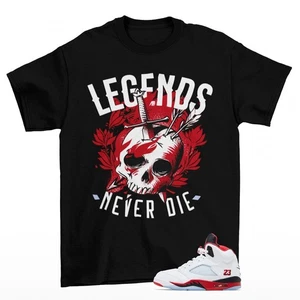 Legendäres Sneaker Shirt schwarz passend zu Jordan 5 Retro Fire Red HQ7978-101 - Bild 1 von 2