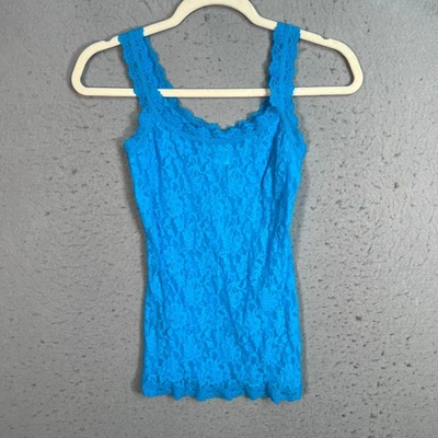 Camiseta sin mangas Hanky Panky para mujer talla pequeña azul encaje cuello redondo Foto 1 de 4