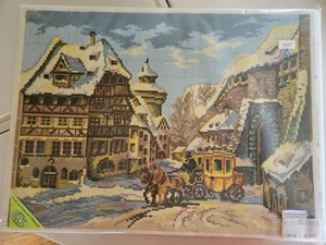 VTG New ETS Gobelin Stitch Kit European Village Scene Super Rare Sealed - Picture 1 of 6