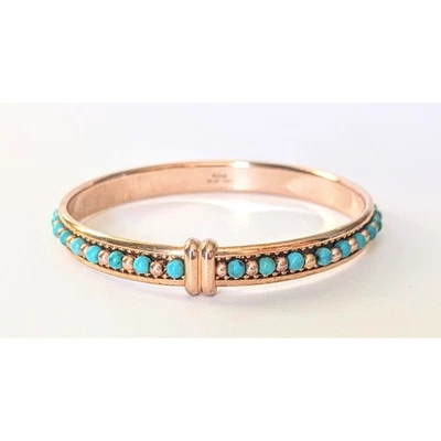 BRONCE MILOR ITALIA AZUL TURQUESA CUENTAS ORO BRAZALETE Foto 1 de 4