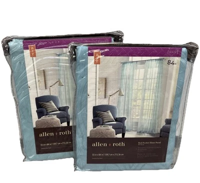 Allen + Roth Madi 84” Bolsillo de varilla transparente de poliéster mineral, paquete de 2 {B4} Foto 1 de 4