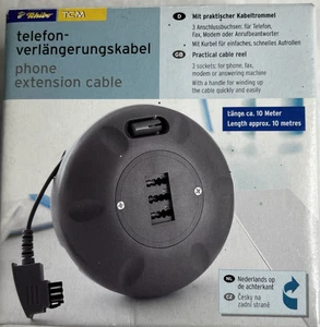 TCM Tchibo Telefonverlängerungskabel mit praktischer Kabeltrommel ca. 10 m - Afbeelding 1 van 4