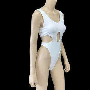 Adidas Bodysuit Women Medium Rui Zhou White One Piece Thong Cheeky NWT $75 - Picture 1 of 9
