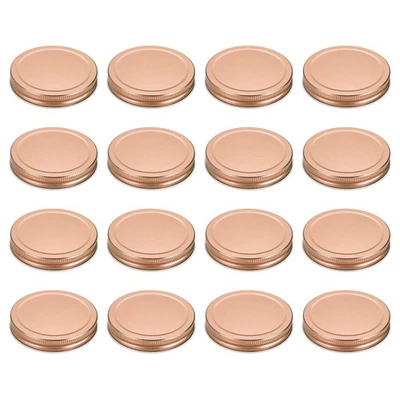 16 tapas de tarro de albañil de hojalata de 3,39" a prueba de fugas cubiertas de conservas de albañil, oro rosa Foto 1 de 4