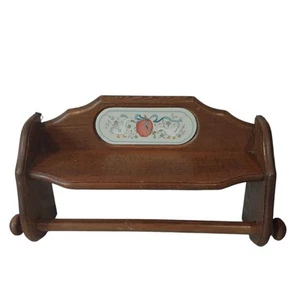 Vtg Goose Marmalade Wooden Shelf Towel Bar Rack Wall Mount Cottagecore 13.75"L - Picture 1 of 10