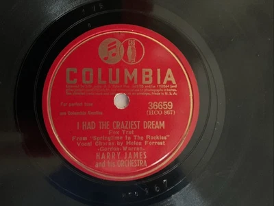 HARRY JAMES I Had The Craziest Dream / A Poem Set To Music COLUMBIA 36659 VG+ 78 - Image 1 of 4