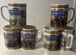 Vintage Ghirardelli Collectible Chocolate Coffee Mug Cup Octagon 8 Sided - Picture 1 of 7