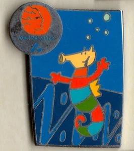ATHENS 2004 PARALYMPIC GAMES PIN. MASCOT PROTEAS, BLUE BACKGROUND - Picture 1 of 1