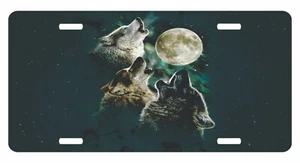Wolves Wolf Howling Moon Pack Hunting Dog Hunter Novelty Car Truck License Plate - Picture 1 of 1