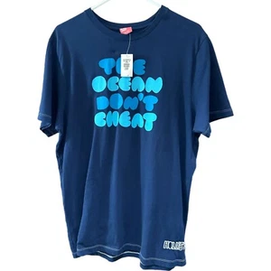 Hollister Mens XL The Ocean Don’t Cheat Navy T-Shirt NEW - Picture 1 of 6