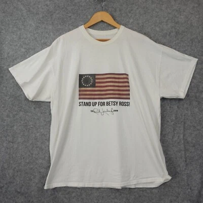 Camiseta Rush Limbaugh Hombres XL Blanca 1777 Bandera de Estados Unidos DEFIENDE A BETSY ROSS Talla Grande Foto 1 de 4