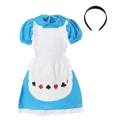 GIRLS ALICE IN WONDERLAND COSTUME DRESS KIDS CHILDS WORLD BOOK DAY FANCY DRESS - Image 1 of 4