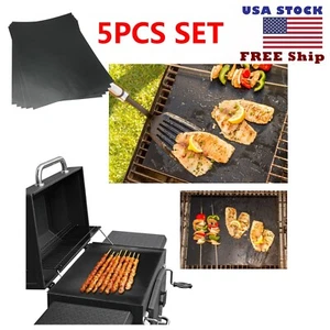 5 Non-Stick Easy Clean Barbecue BBQ Tray Liner Grill Cooking Baking Mat US Stock - Picture 1 of 1