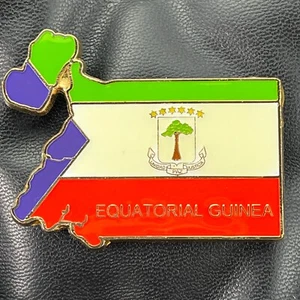 GUINEA ECUATORIAL🇬🇶IMÁN DE NEVERA DE METAL✅MAPA DEL PAÍS AFRICANO Y BANDERA NACIONAL🎗 - Imagen 1 de 3