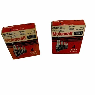 Motorcraft Ford 4  Vtg AGR42 Spark Plugs 1974-78 Mustang II Pinto Bobcat 8 Plugs - Image 1 of 4