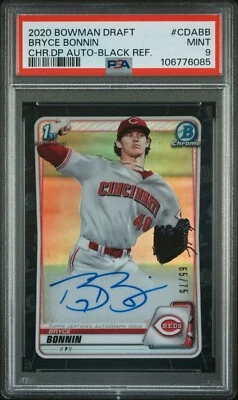 BRYCE BONNIN 2020 Topps 1st Bowman Chrome Draft AUTO BLACK /75 CDA-BB PSA 9 MINT - Image 1 of 2