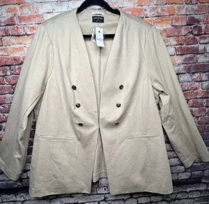 Lane Bryant Womens The Bryant Blazer Jacket Sz 24 Career Beige Minimalist - Bild 1 von 7