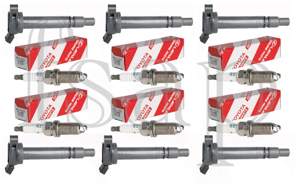 Set of 6 Ignition Coil + 6 Genuine Denso Spark Plug 2014 Lexus GS450h 3.5L - Image 1 of 4