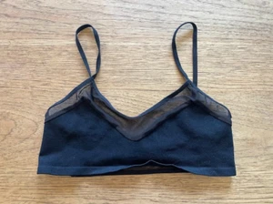 Bralette Free People NEGRO M/L Cuello Redondo Malla Elástica Borde Nuevo sin Etiquetas - Imagen 1 de 2