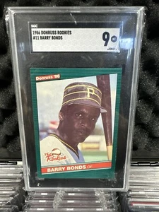 1986 DONRUSS ROOKIES #11 BARRY BONDS RC PIRATES SGC 9 - Picture 1 of 2