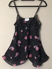 Jaclyn Smith Sleepwear Sexy Nightgown Floral Teddy M Lace Embellished Sheer Open