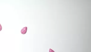Opaque Star Ruby Pear 6x4 mm Cabochon 6 Rayed Lab-created Stone 2 pieces Lot - Picture 1 of 12