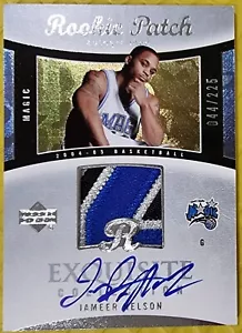 2004-05 UD Exquisite Jameer Nelson Rookie Patch Auto RC RPA /225 Orlando Magic - Picture 1 of 2