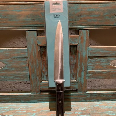 Cuchillo Martha Stewart Everyday 8" Alto Carbono Acero Inoxidable Cortador Madera Pakka Foto 1 de 4