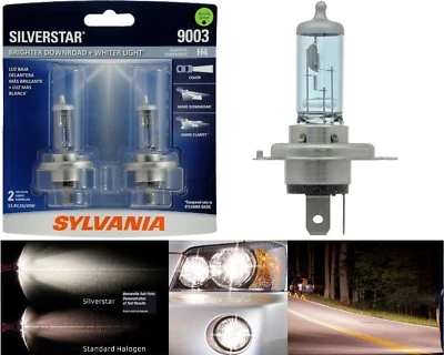 Sylvania Silverstar 9003 HB2 H4 60/55W Two Bulbs Head Light Dual Beam Replace OE - Image 1 of 4