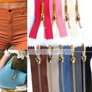 NO.3 15MM CLOSED END COPPER METAL ZIPPER SEWING CRAFT ZIP FOR POCKET/SLEEVE/PANT - Picture 1 of 22