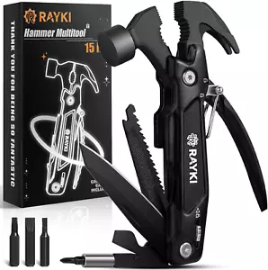Stocking Stuffers for Men, Hammer Multitool 15 in 1 Christmas White Elephant Bi - Picture 1 of 12