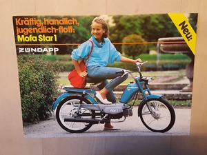 Zündapp Mofa Star 1 + 2 Oldtimer Prospekt Reklameprospekt Werbung Werbeprospekt - Bild 1 von 5