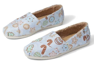 TOMS Blue Glitter Sugar Cookies Faux Fur Alpargata Women Shoe Size 8 - Picture 1 of 3