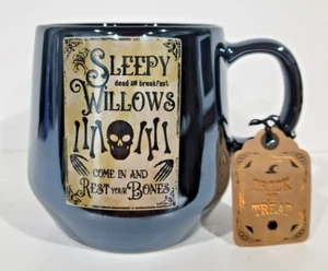 Taza Gótica Gato Negro Taza Espeluznante Esqueleto Esmaltado Halloween Cerámica 18oz Grande NUEVA - Imagen 1 de 5