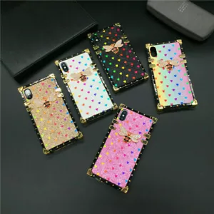 Luxury Love Diamond Bee Cover Back Case For 15 14 13 12 11 Pro Max XR X 7 8 SE - Picture 1 of 13